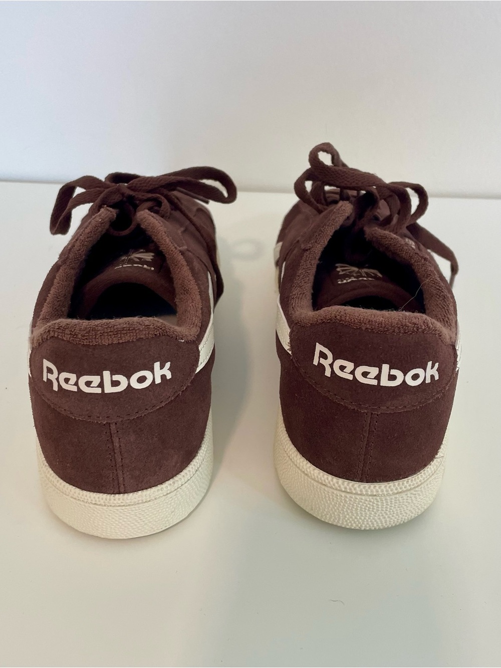 Reebok Brown Suede Low-Top Sneaker with White Stripes (club C Grounds) - Picture 5 of 8